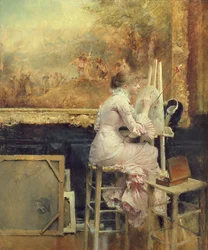 Watercolourist novo no Louvre, c.1891